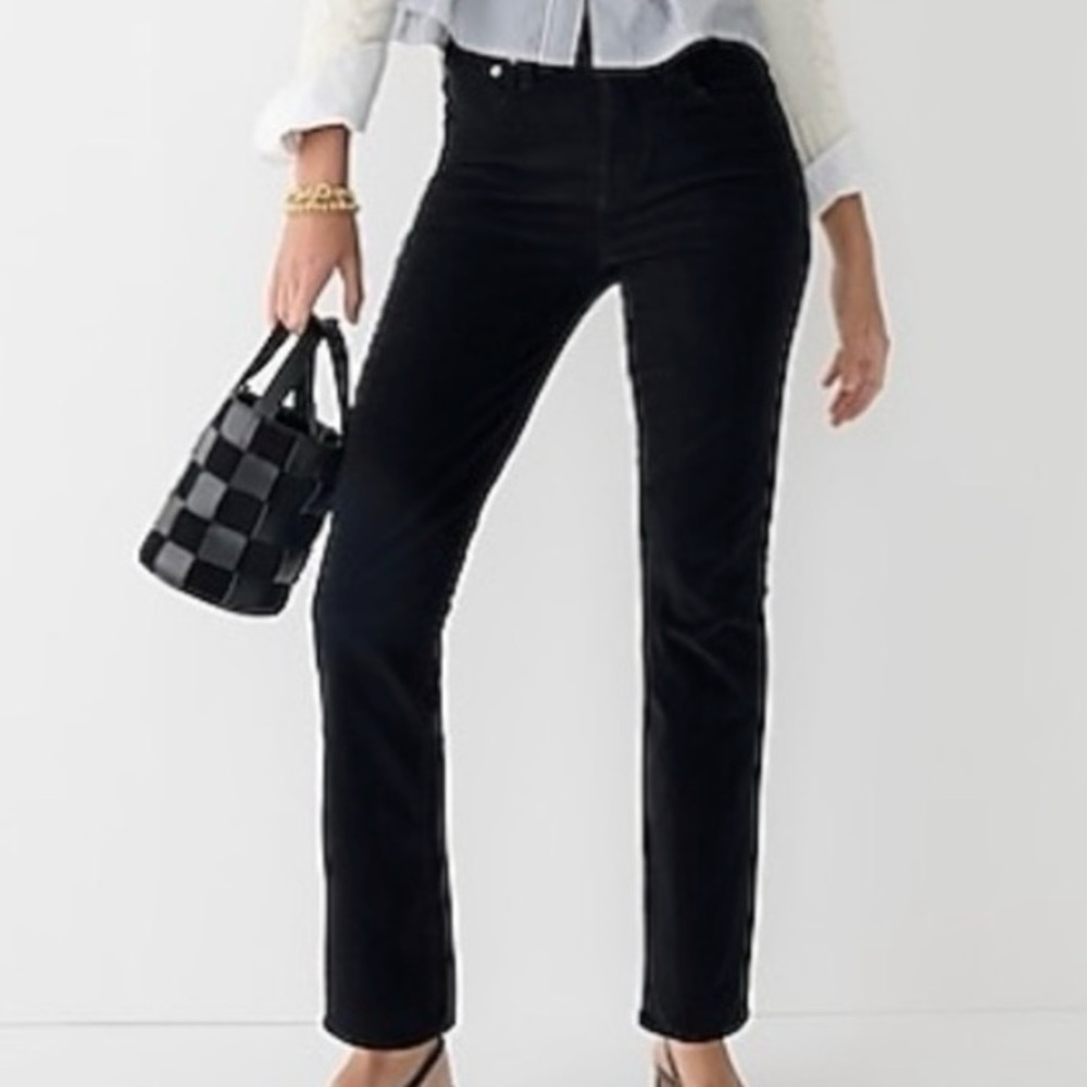 NWT J. Crew Black Corduroy Straight Leg Pants